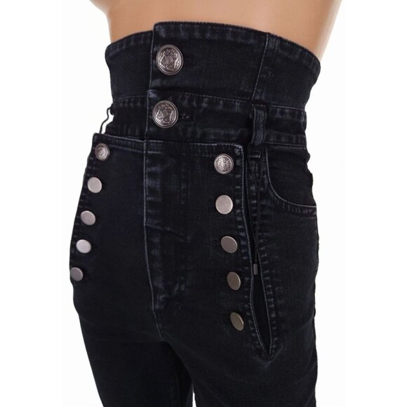 Marissa Webb High Rise Straight Leg Jeans Size 23 00 XXS Womens Black - Picture 6 of 13